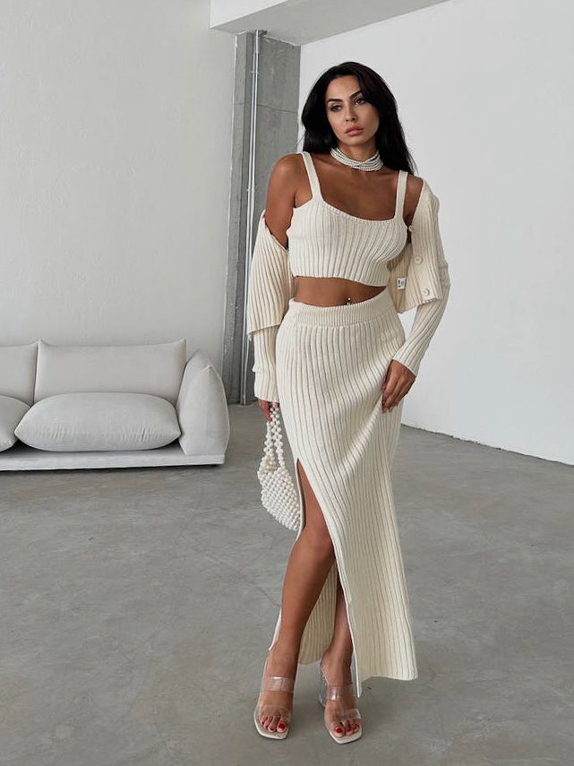 The Volu | Ensemble trois pièces en maille camis