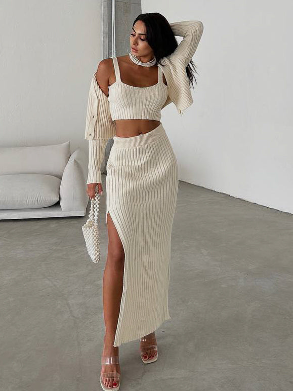 The Volu | Ensemble trois pièces en maille camis