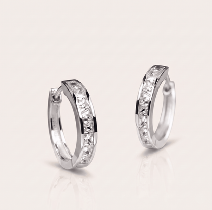 Aurelle Crystal Hoop Earrings