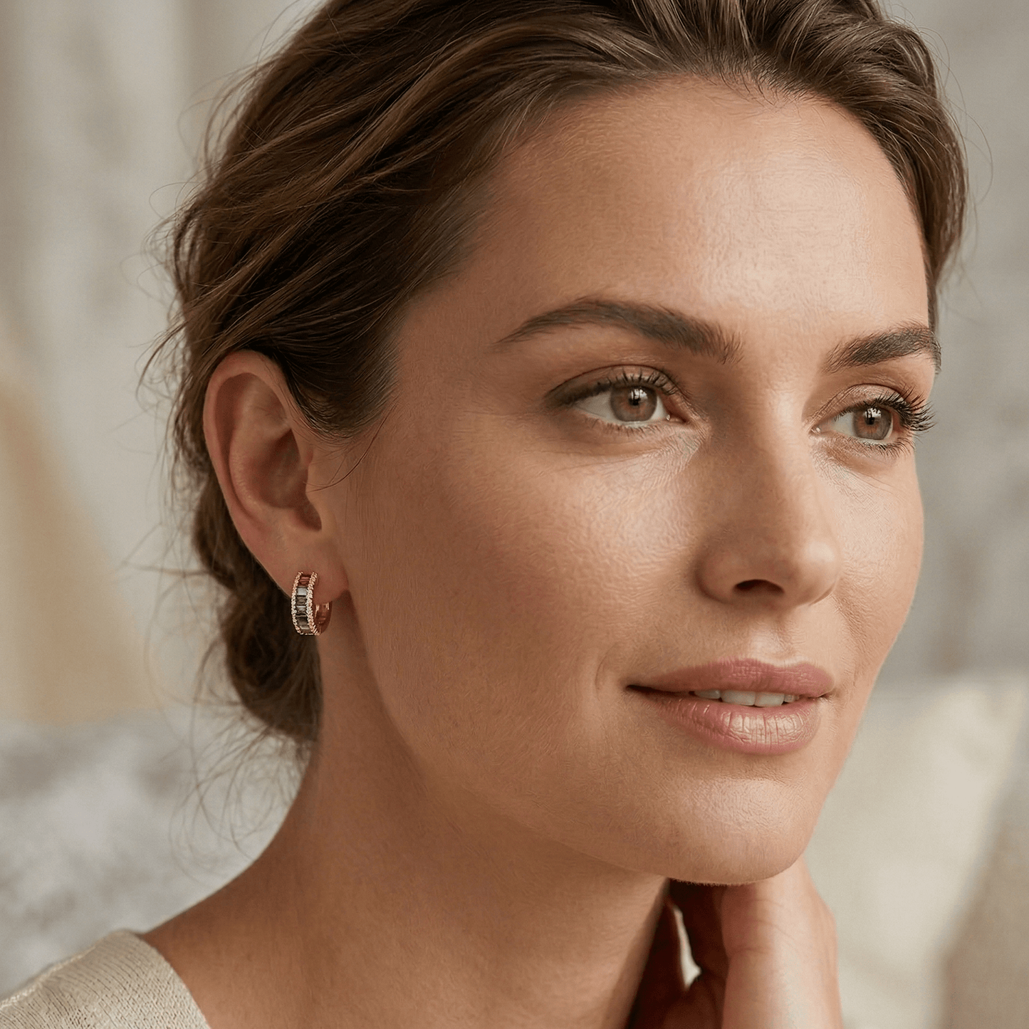 Kristall Creolen Breit