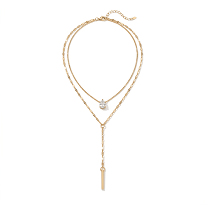 Celeste Crystal Drop Lariat Necklace