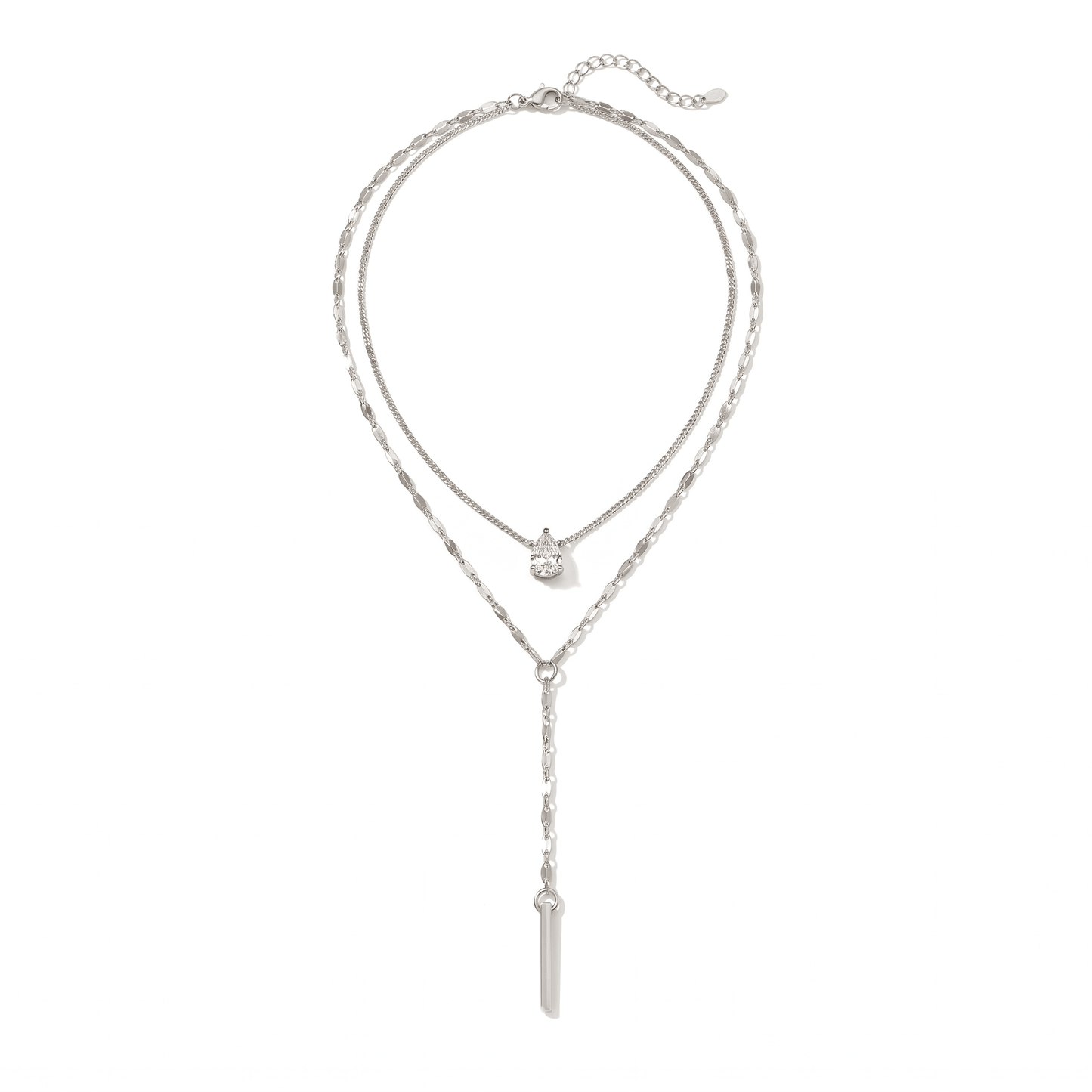 Celeste Crystal Drop Lariat Necklace
