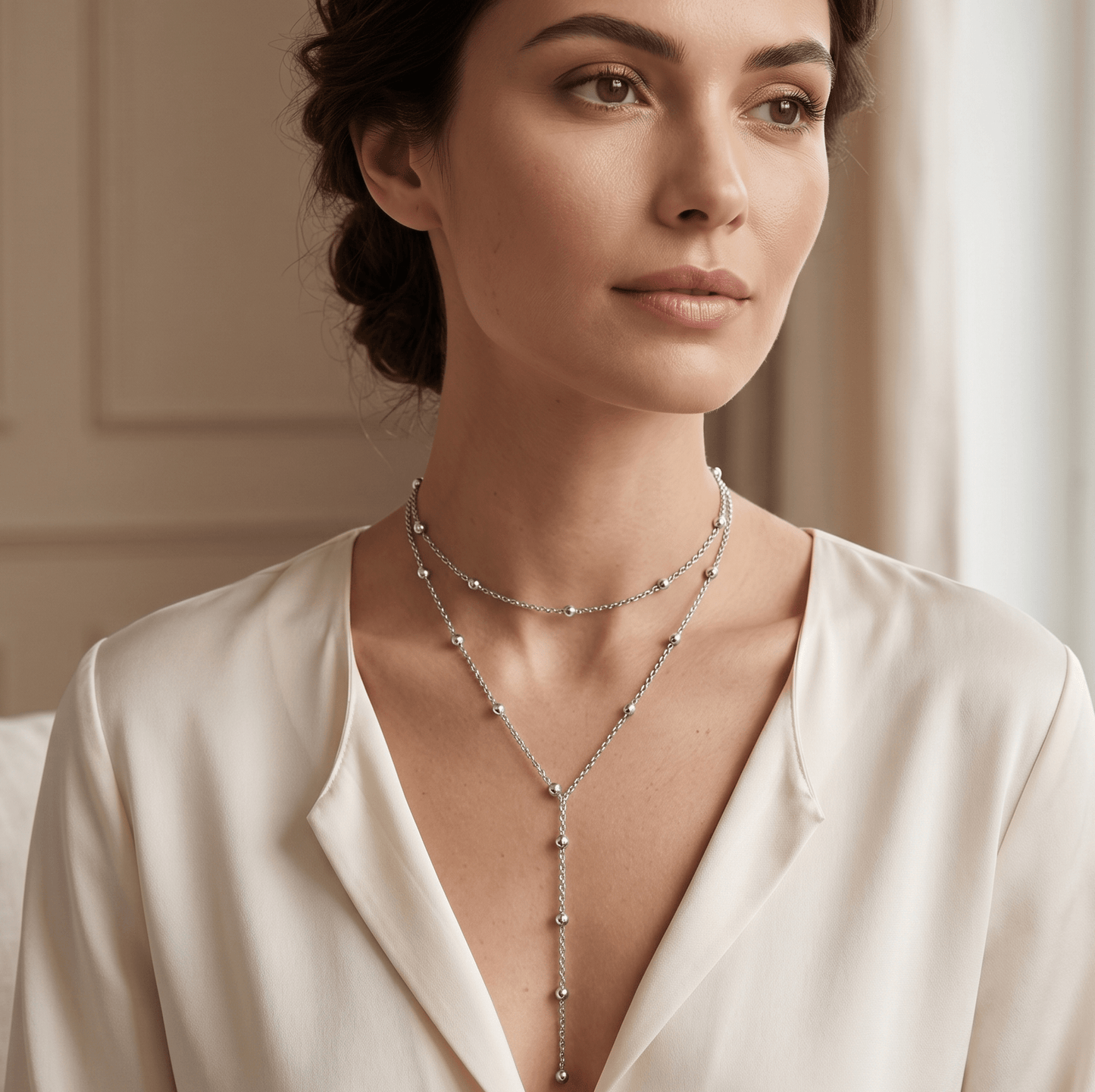 Celeste Double Layer Drop Necklace