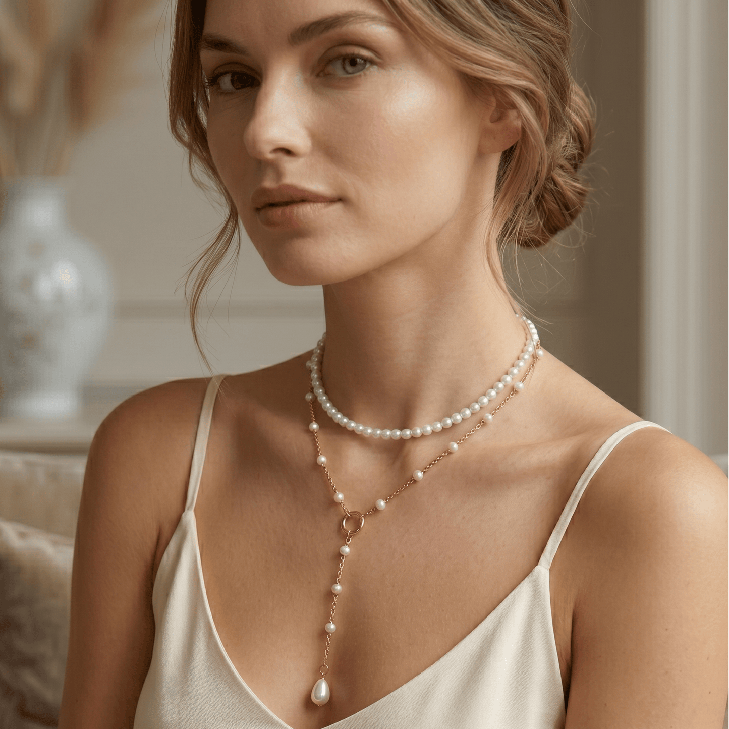 Celestial Pearl Cascade Necklace