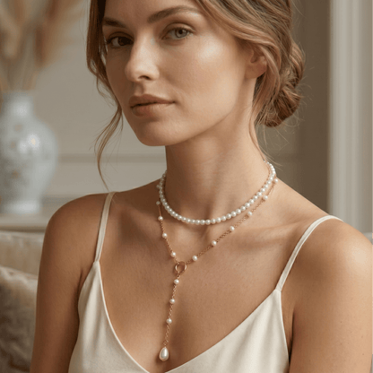 Celestial Pearl Cascade Necklace