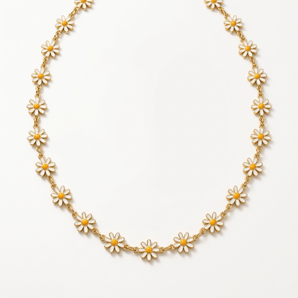 Daisy Flower Gold Chain Necklace