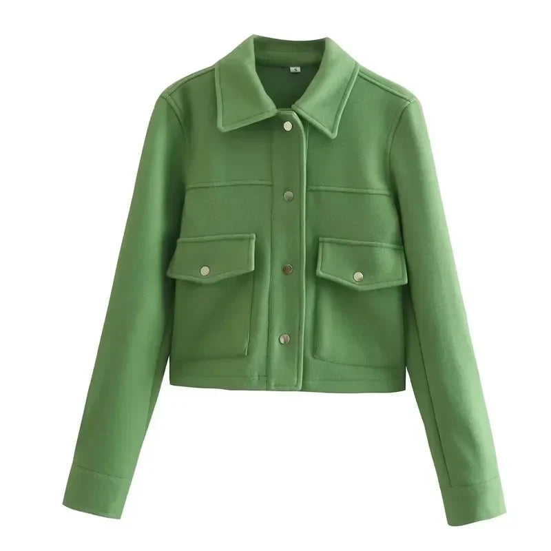 The Volu | Manteau court en laine avec boutons