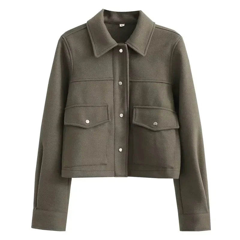 The Volu | Manteau court en laine avec boutons