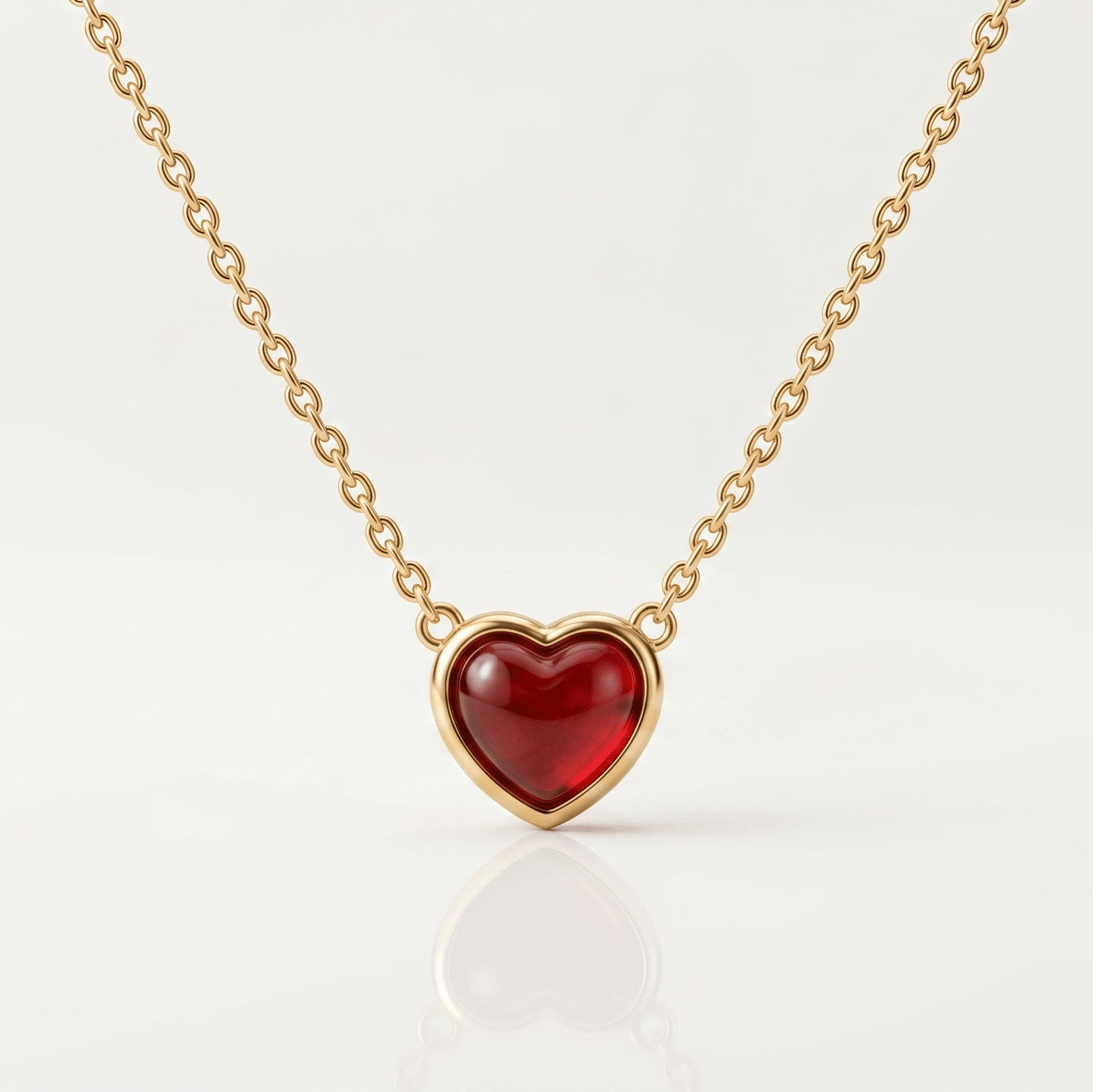 Eternal Ruby Heart Pendant Necklace