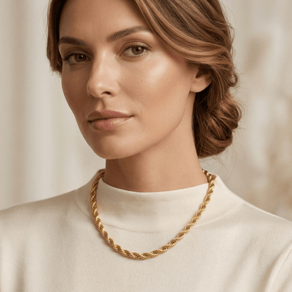 Gold Rope Chain Necklace