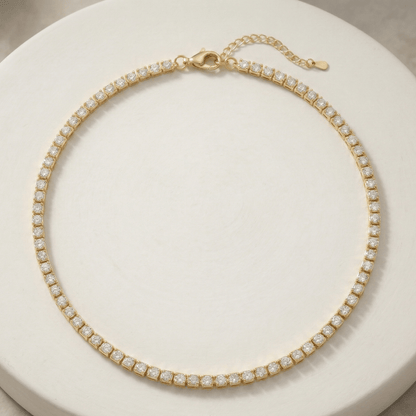 Gold Tennis Necklace – Luxe Edition