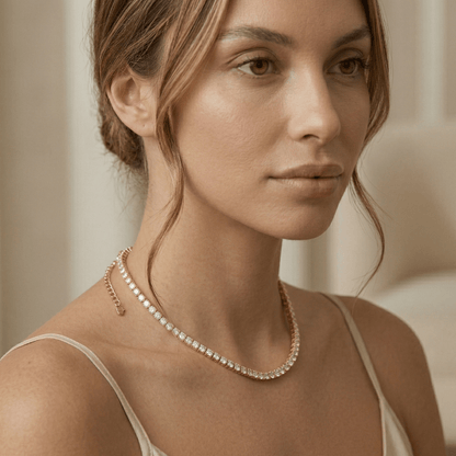 Gold Tennis Necklace – Luxe Edition