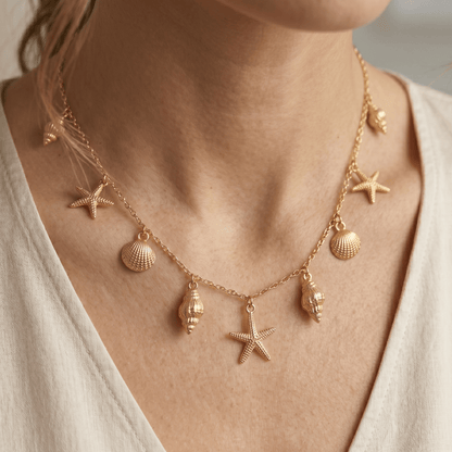 Golden Tide Charm Necklace