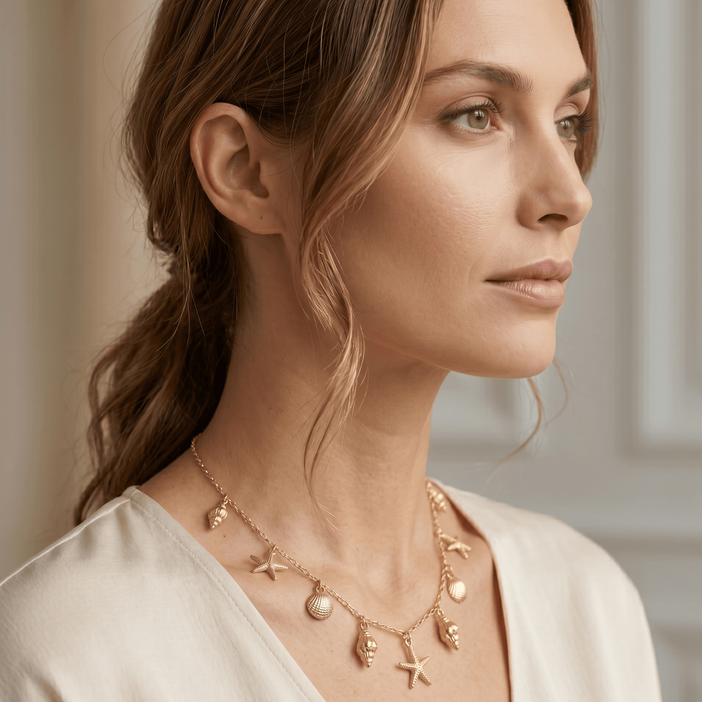 Golden Tide Charm Necklace