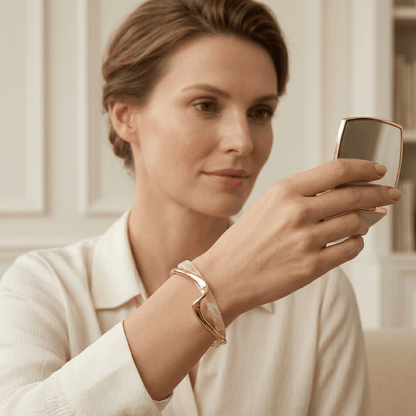 Ivory Wave Gold Cuff Bracelet