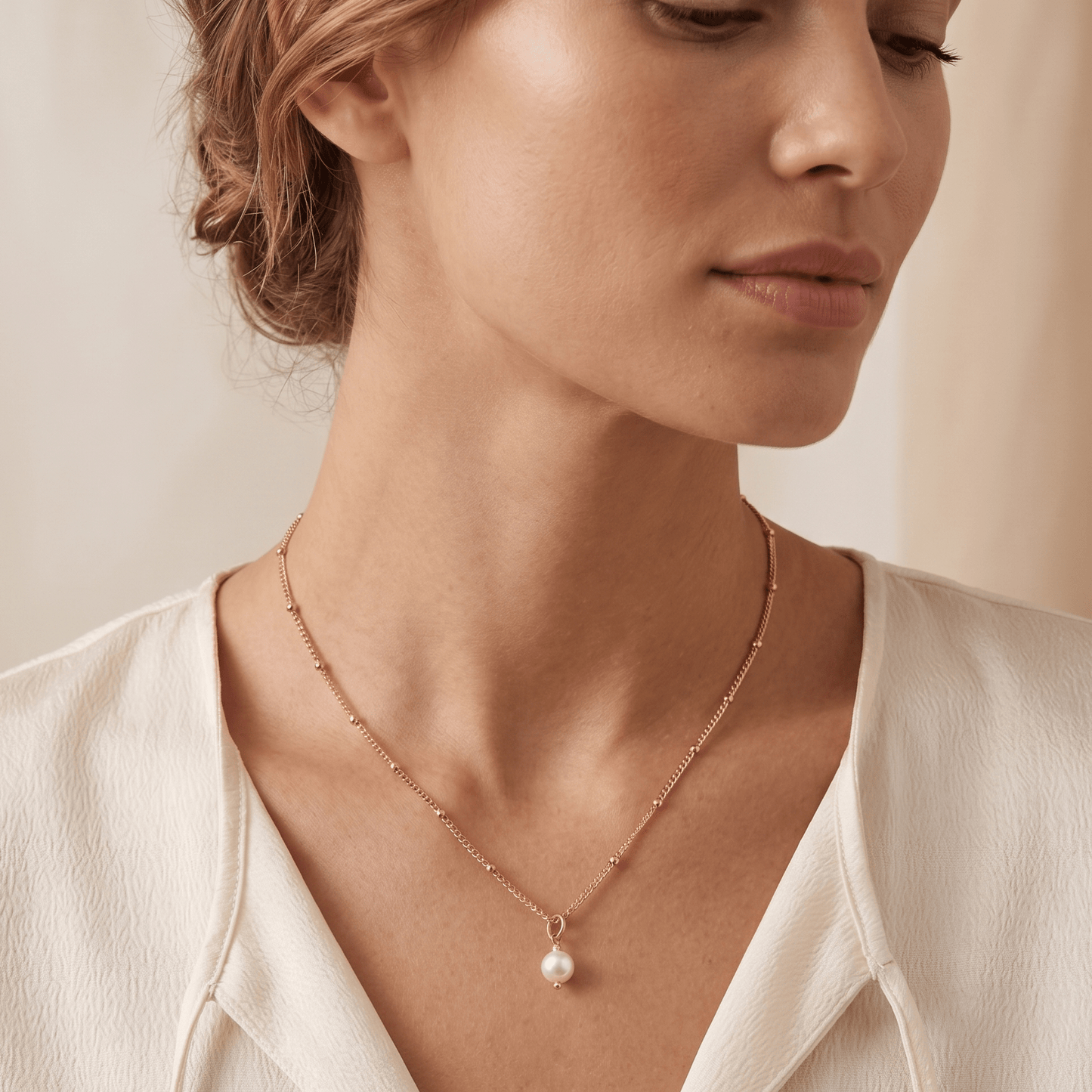 Luna Pearl Drop Necklace