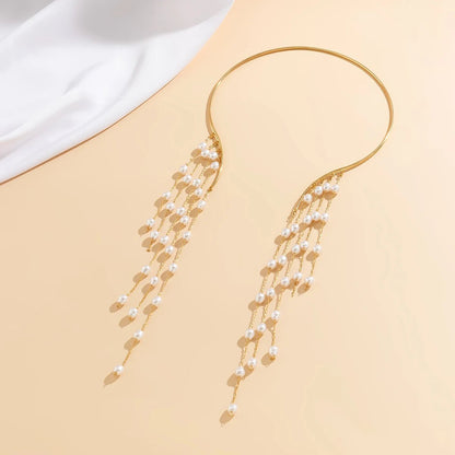 Luxe Pearl Cascade Gold Necklace