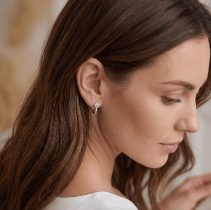 Radiant Cross Hoop Earrings