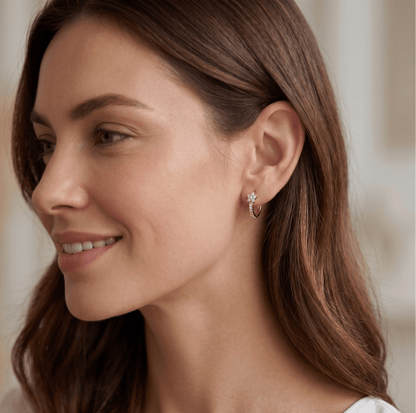 Radiant Cross Hoop Earrings