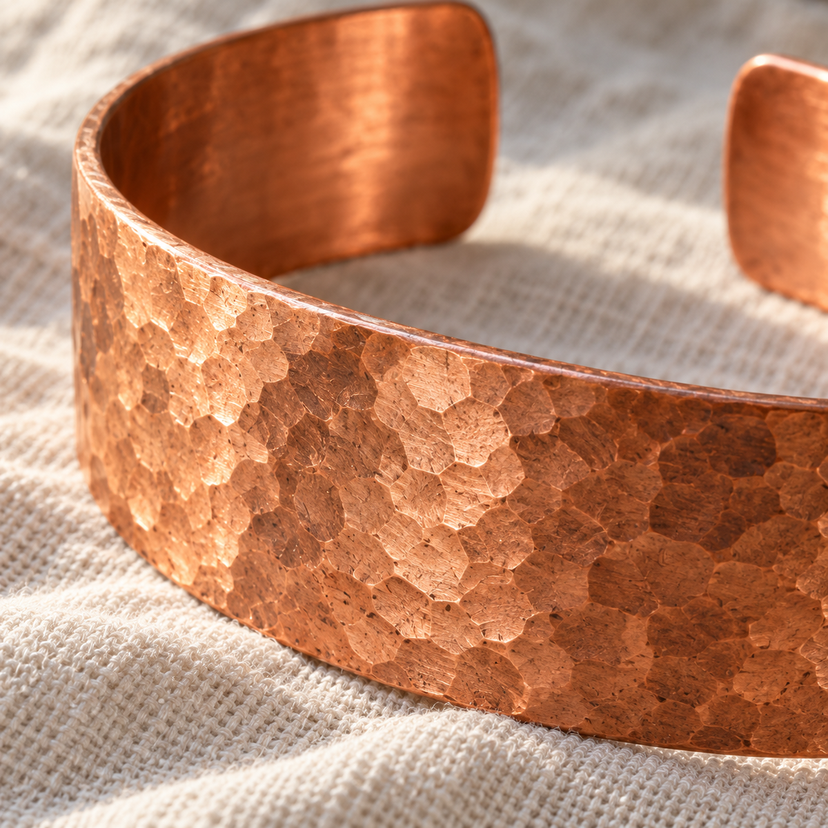 Hammered copper, up close