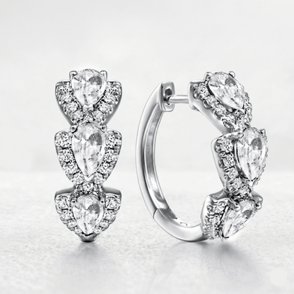 Royal Sapphire Zirconia Hoop Earrings