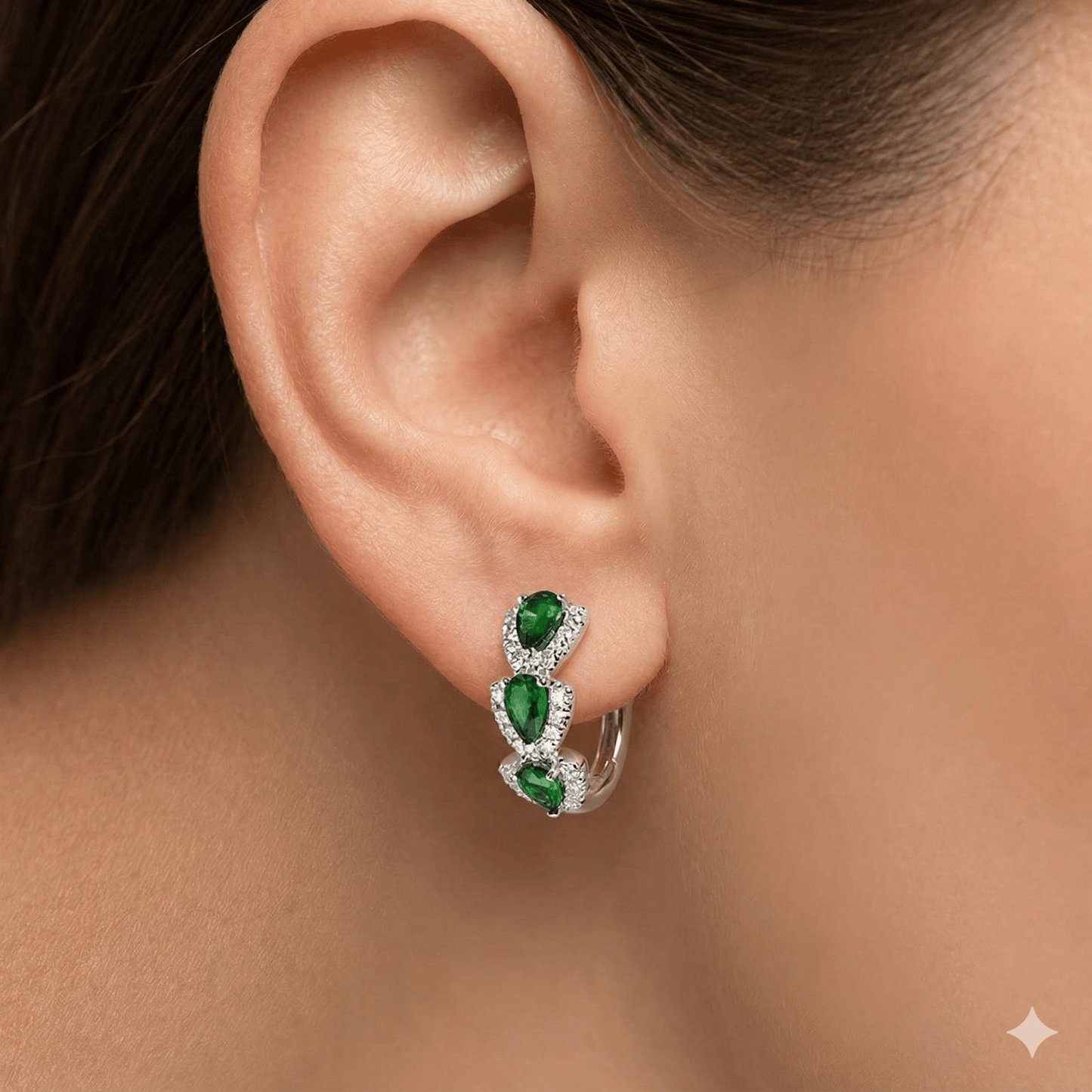 Royal Sapphire Zirconia Hoop Earrings