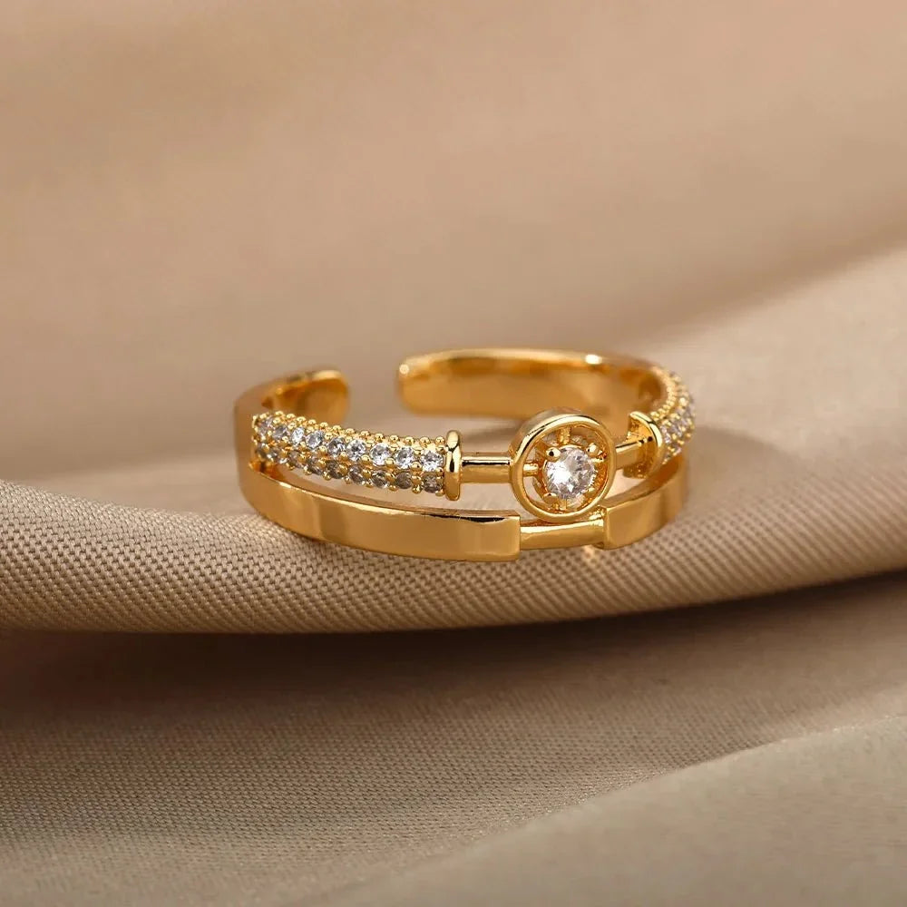 Sienna Crystal Adjustable Ring