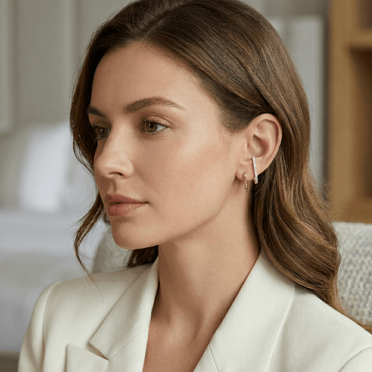 Sienna Double Crystal Huggie Earrings