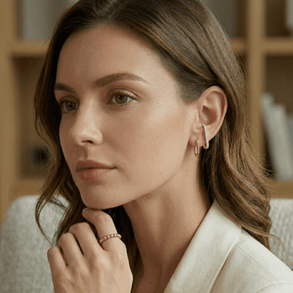 Sienna Double Crystal Huggie Earrings
