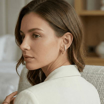 Sienna Double Crystal Huggie Earrings