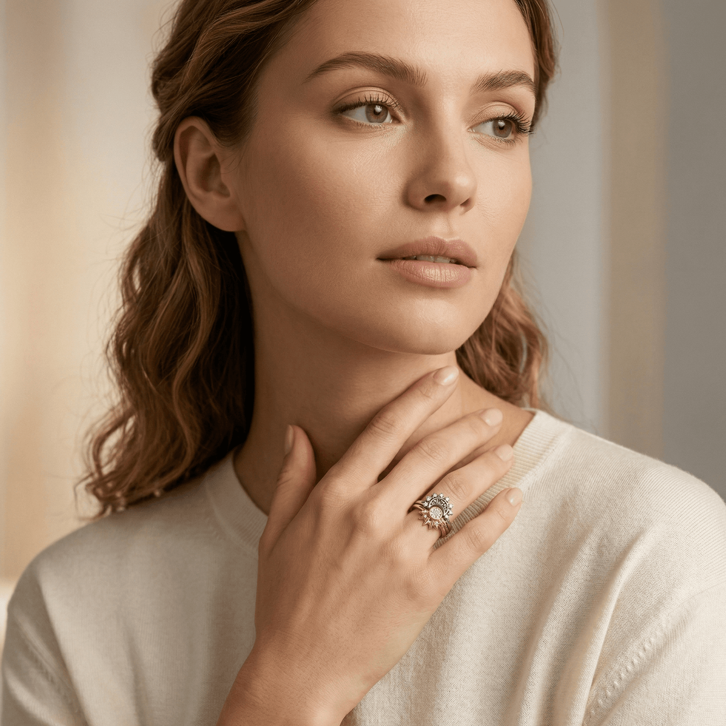 Solara Moon Gold Ring