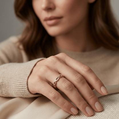 Twisted Zirconia Gold Ring
